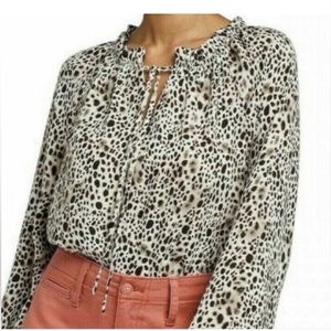 A New Day long sleeve animal print blouse NWT XS